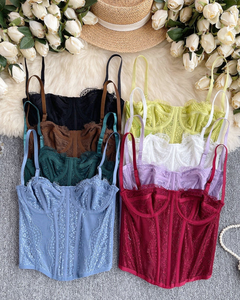 Dar Kesim Düz Renk Dantel Atlet