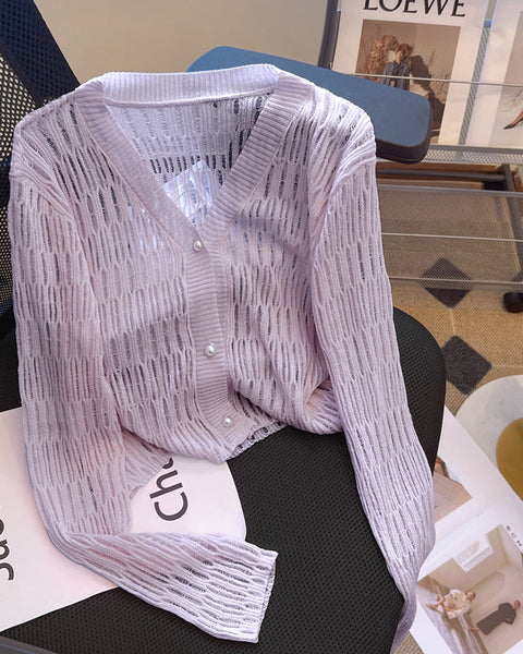 Buz İpeği Güneş Koruma Örgü Hırka