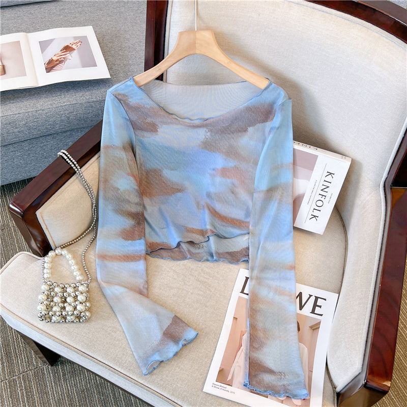 Tie-Dye İnce Güneş Yanığı Koruma T-Shirt