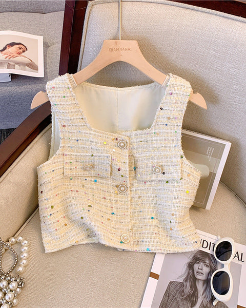 Cepli Kolsuz Tweed Hırka