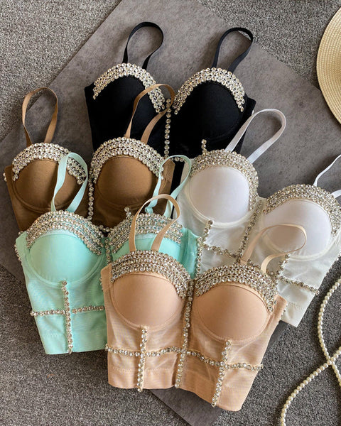 Boncuklu Diamante Yastıklı Toplama Korsesi