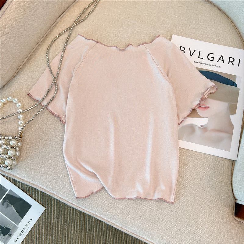 Vintage Açık Yaka Baskılı T-shirt