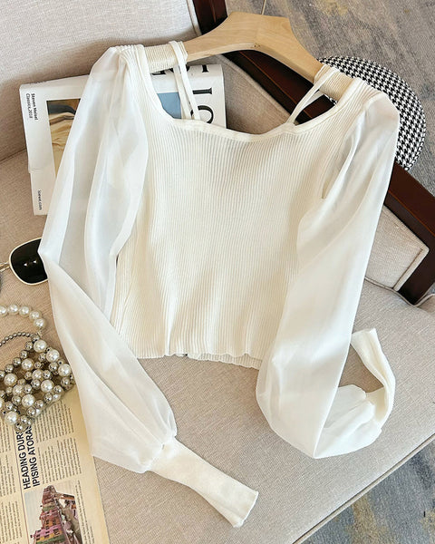 Patchwork Kapüşonlu Halter Fermuarlı Üst