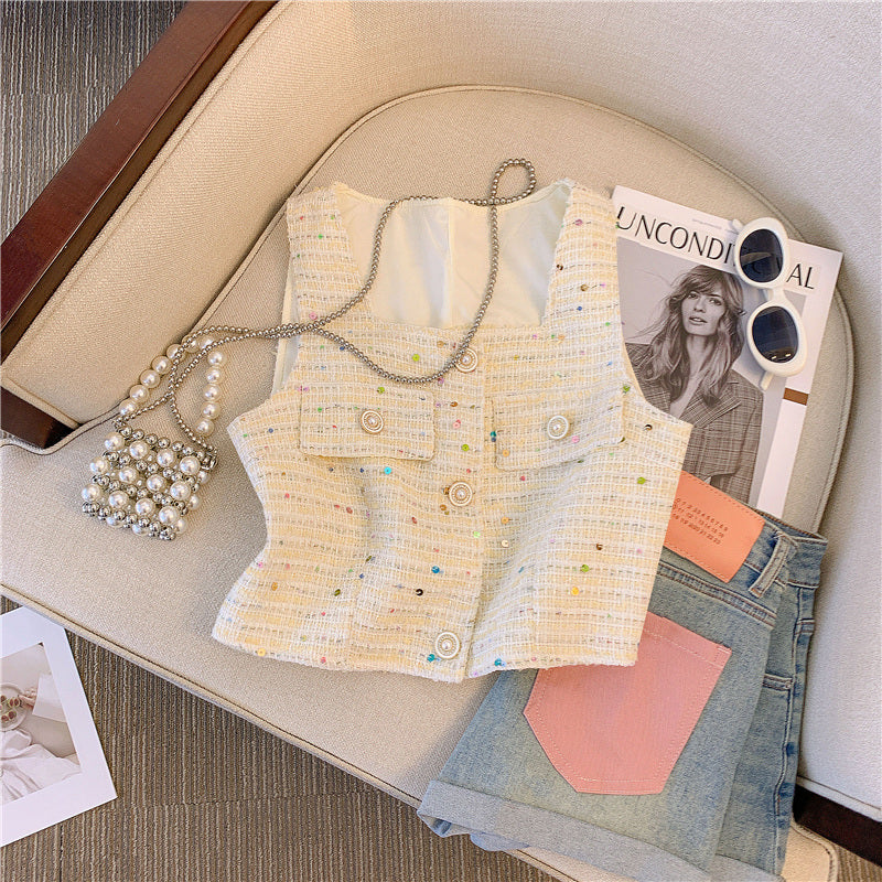 Cepli Kolsuz Tweed Hırka