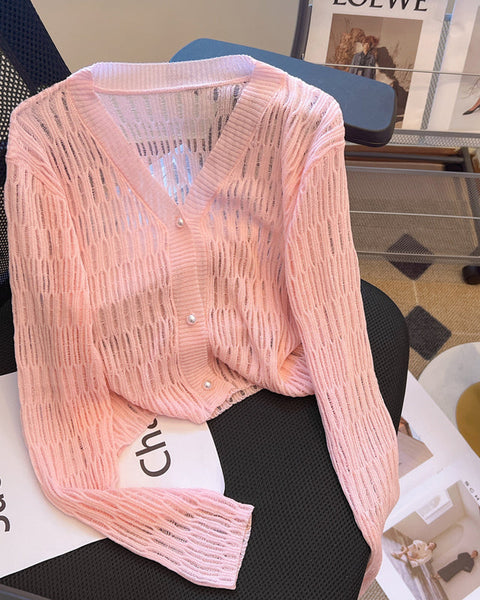 Buz İpeği Güneş Koruma Örgü Hırka