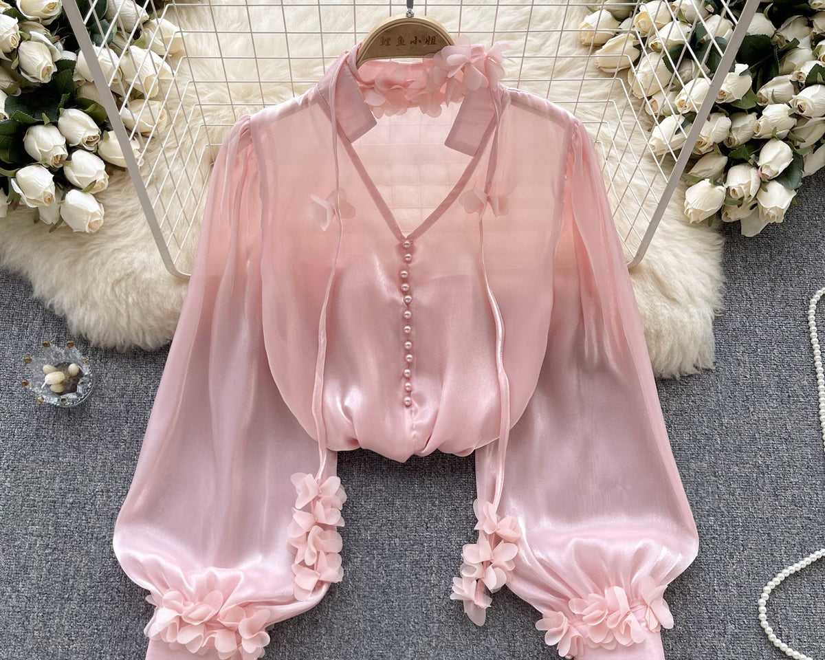 Kurumsal Dantel Saten Gömlek Ribbons ile