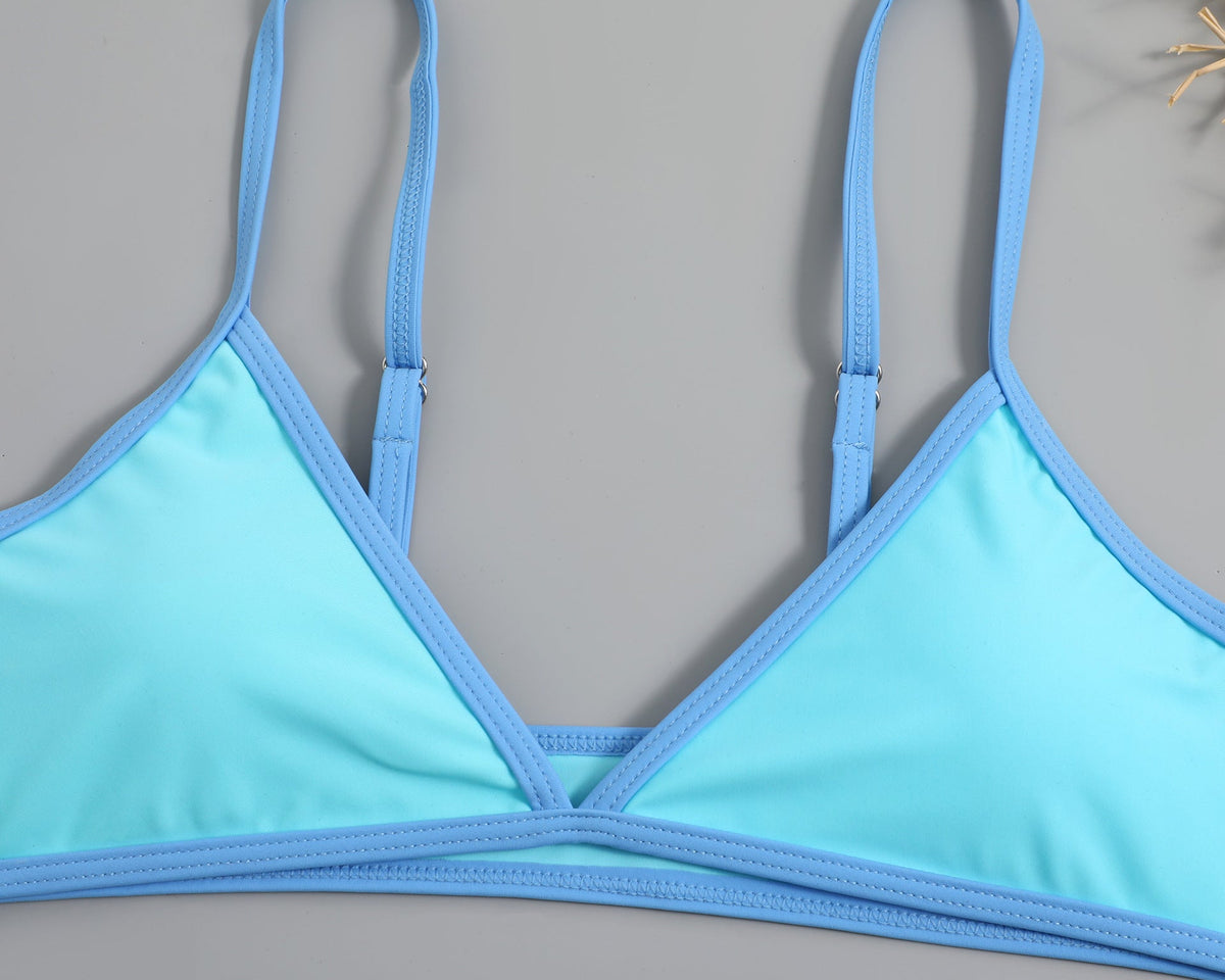 Basit Tasarım Renk Bloklama Bikini