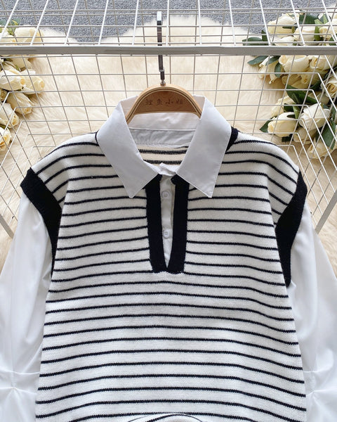 Sahte İki Parça Pachtwork Şerit Üst