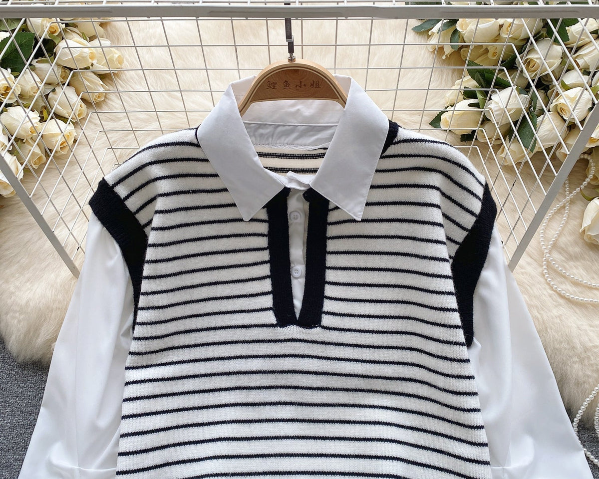 Sahte İki Parça Pachtwork Şerit Üst