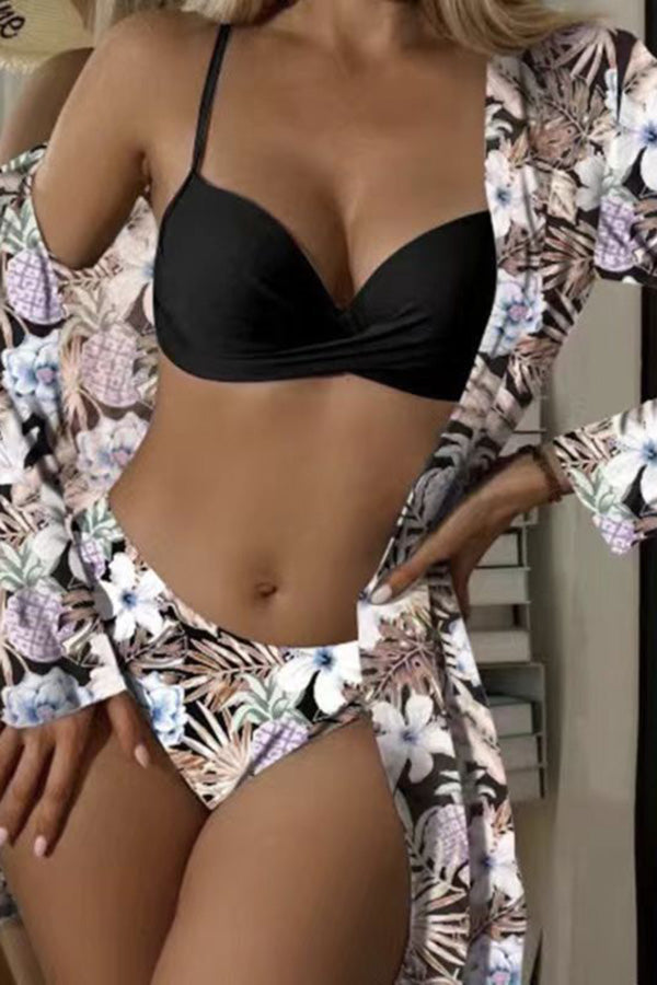 Bella – Tropikal Desenli Sarma Sütyen Bikini