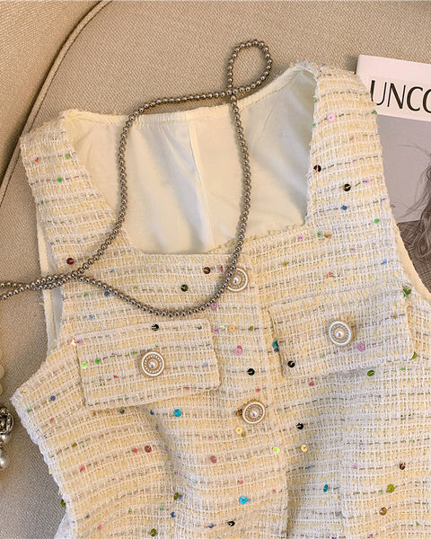 Cepli Kolsuz Tweed Hırka