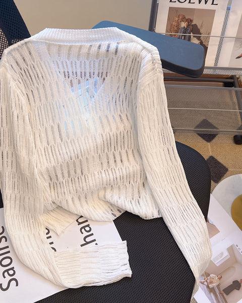 Buz İpeği Güneş Koruma Örgü Hırka