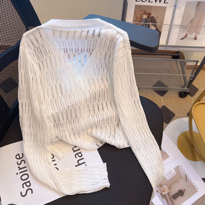 Buz İpeği Güneş Koruma Örgü Hırka