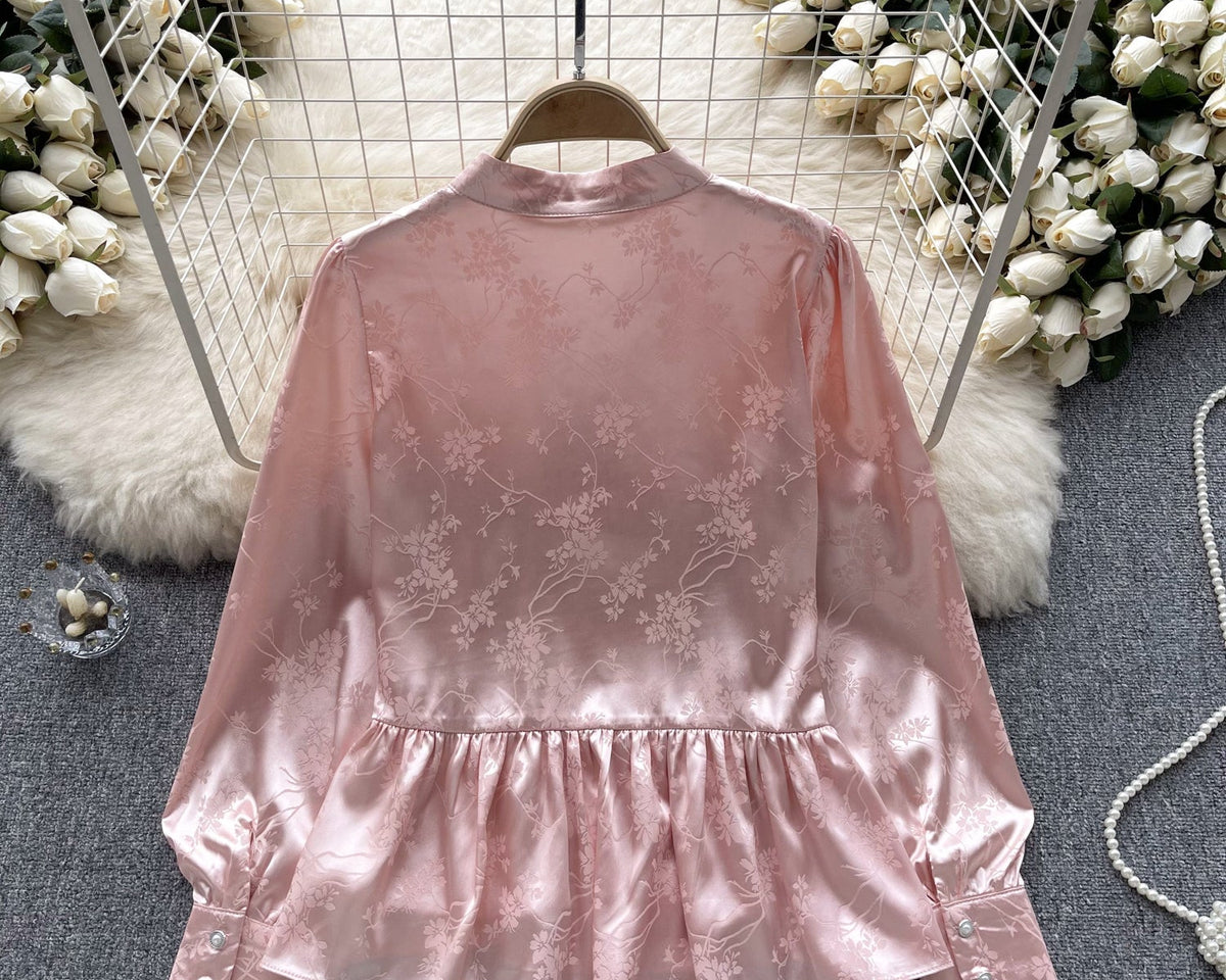 Çin Tarzı Volanlı Balon Kol Bluz