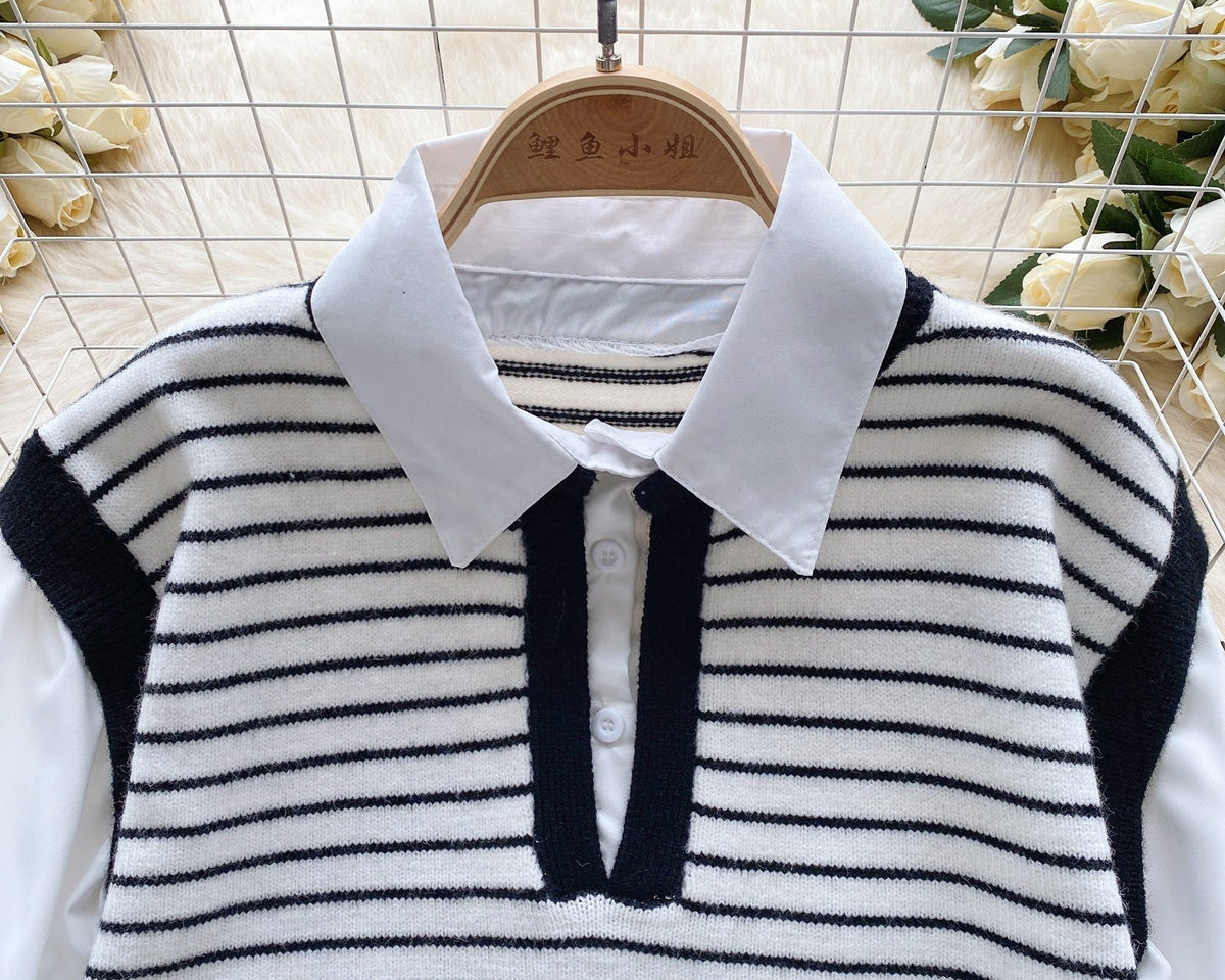 Sahte İki Parça Pachtwork Şerit Üst