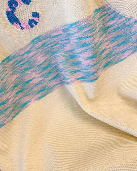 Renk Bloklama Kolsuz Triko Üst