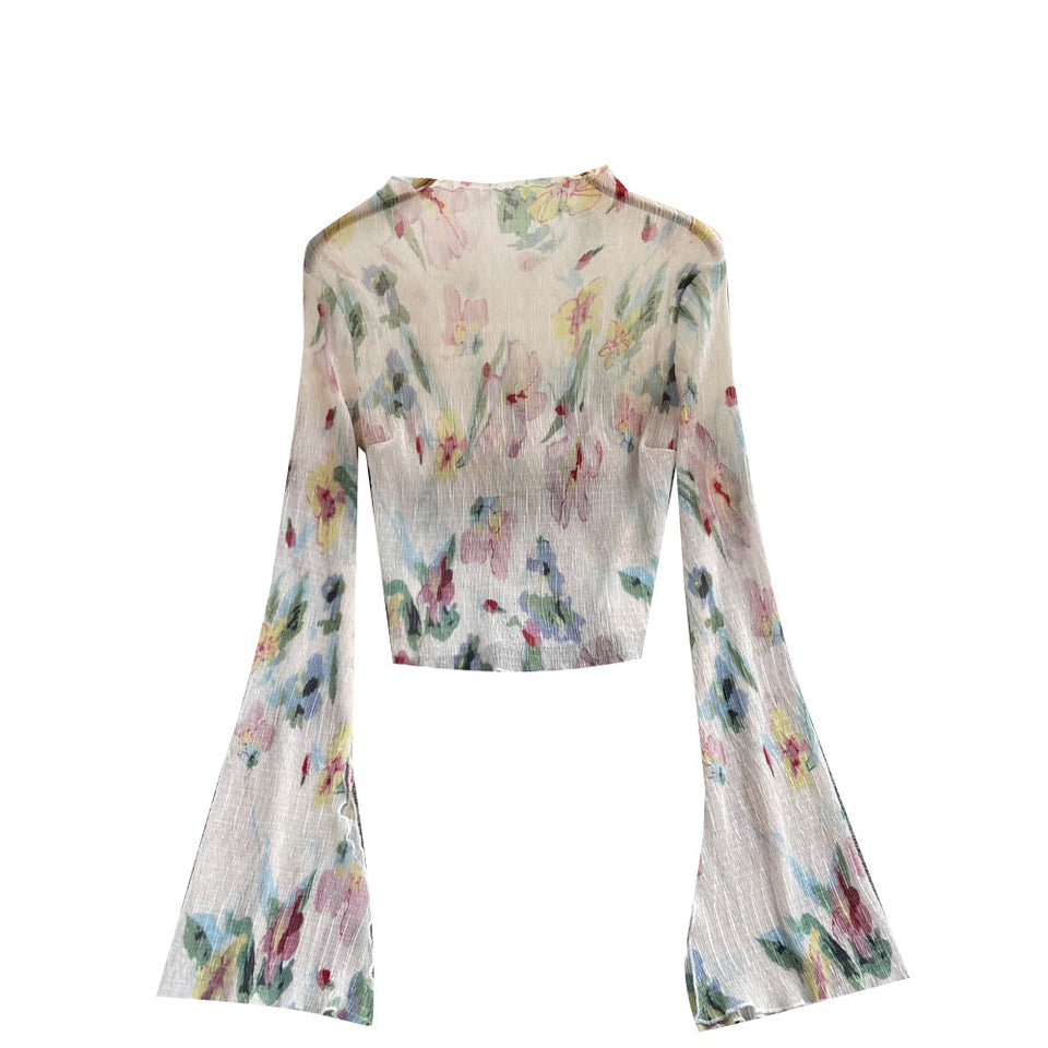 Şık Desenli Çiçekli Güneş Koruma Üstü