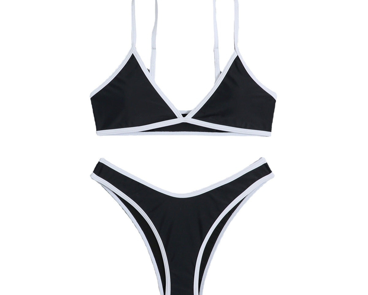 Basit Tasarım Renk Bloklama Bikini