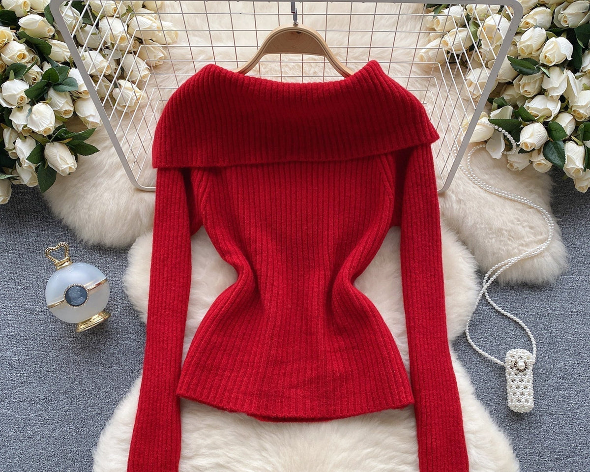 Yaka Detaylı Düz Renk Triko