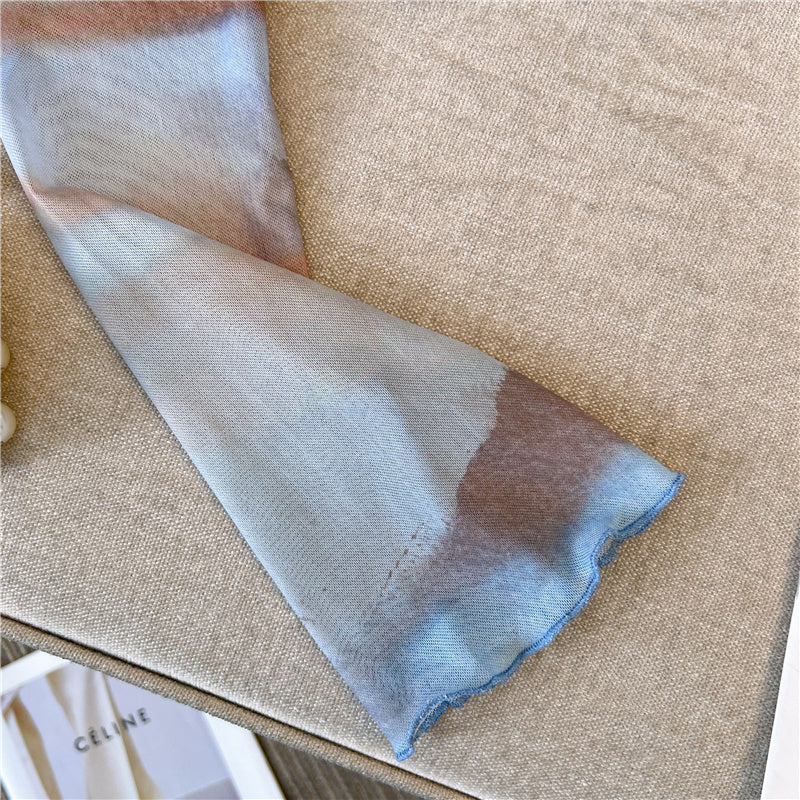 Tie-Dye İnce Güneş Yanığı Koruma T-Shirt