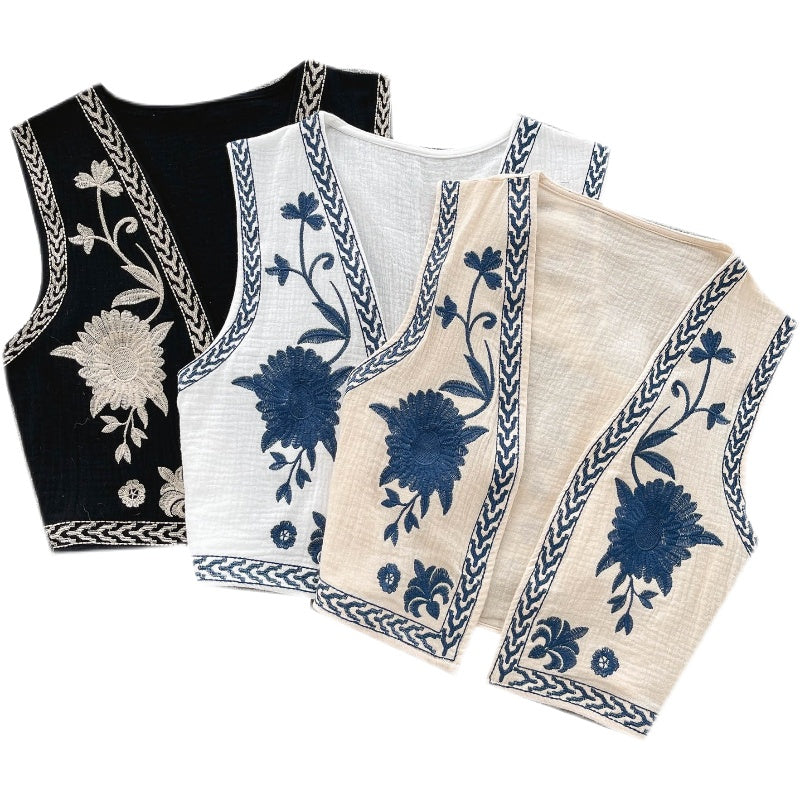 Etnik Tarz Nakışsız Yelek