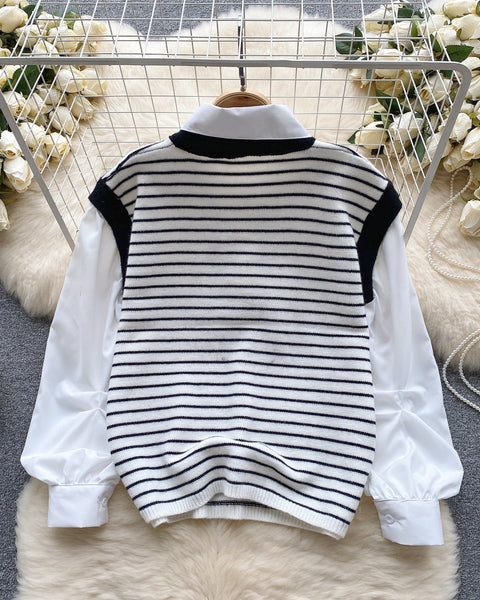 Sahte İki Parça Pachtwork Şerit Üst