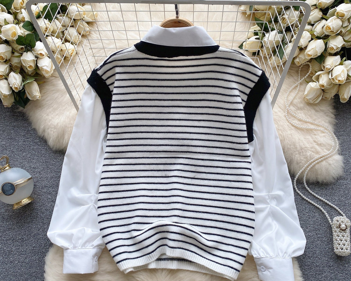 Sahte İki Parça Pachtwork Şerit Üst