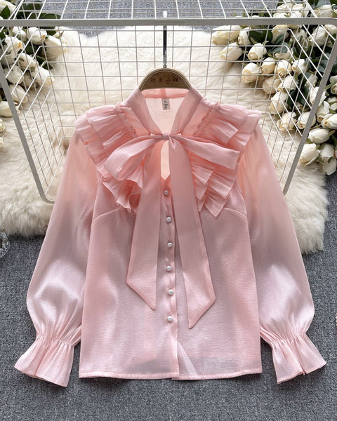 Parlayan Plise Fiyonklu Gömlek