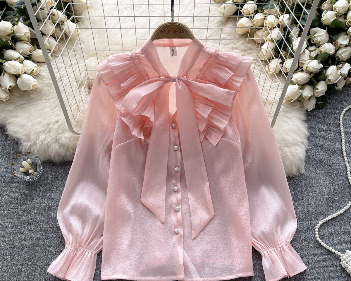 Parlayan Plise Fiyonklu Gömlek