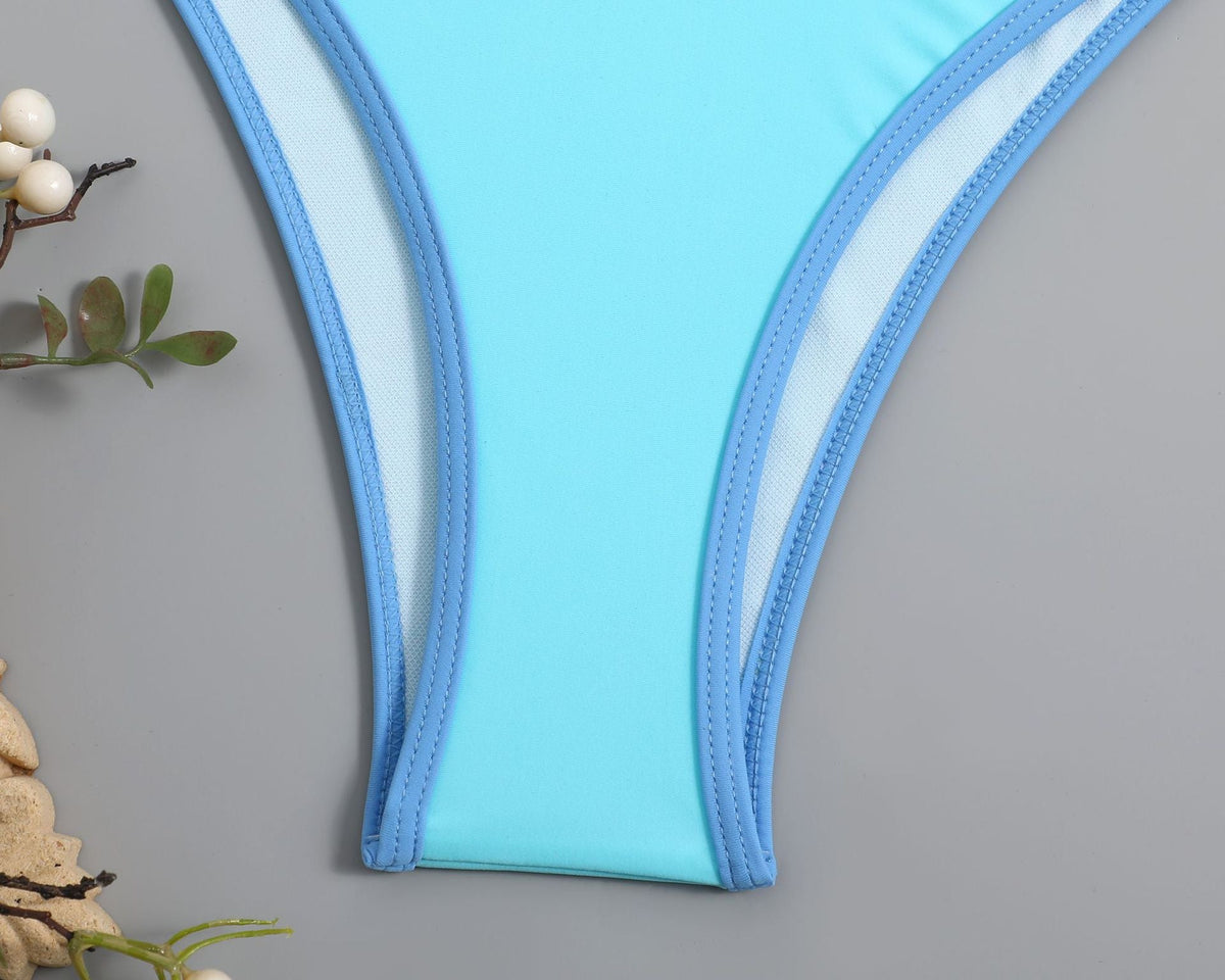 Basit Tasarım Renk Bloklama Bikini