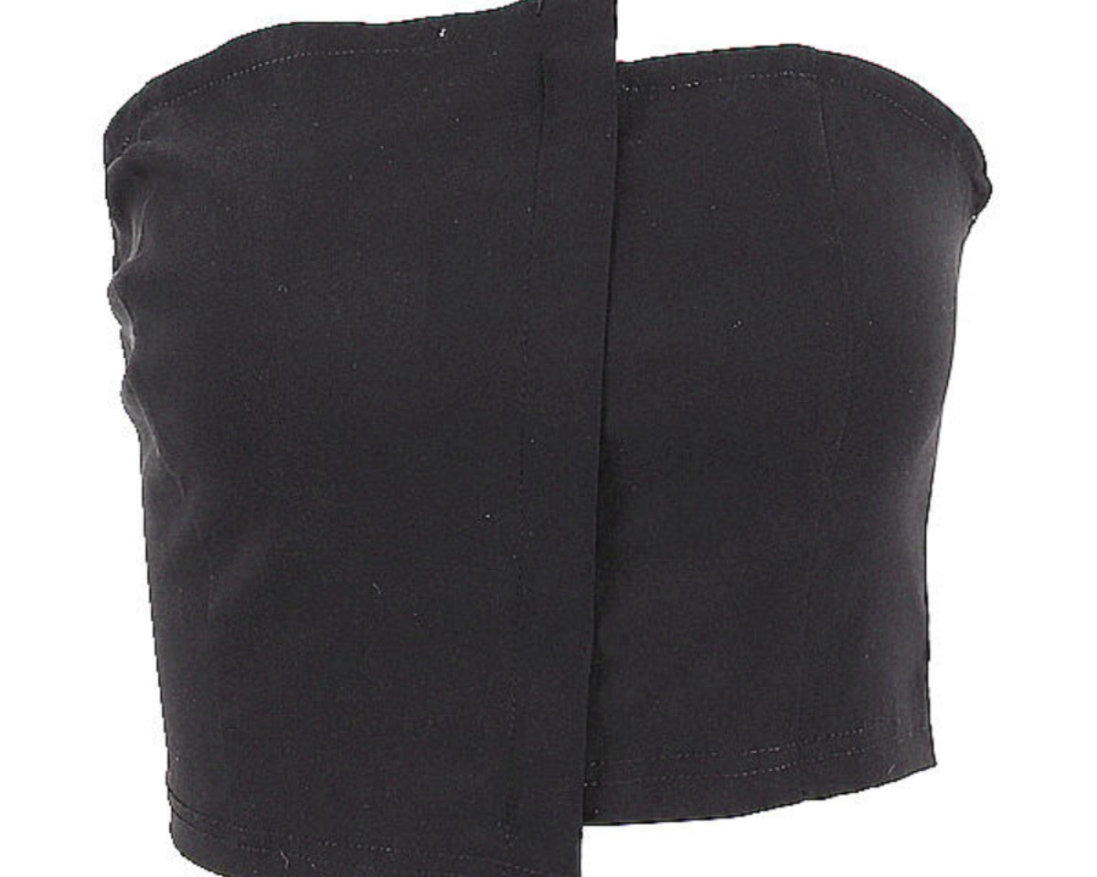 Retro 3D Askısız Siyah Üst