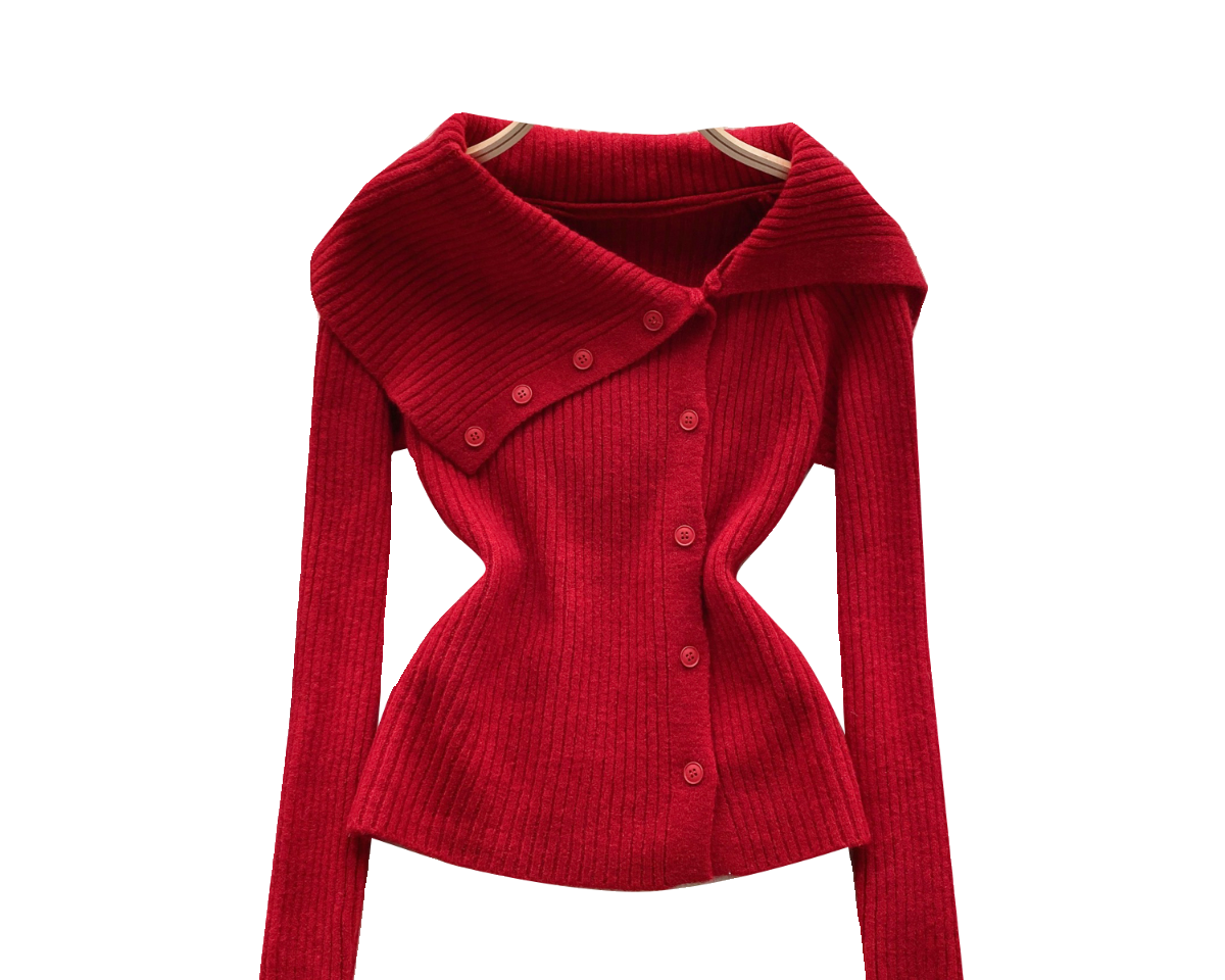 Yaka Detaylı Düz Renk Triko