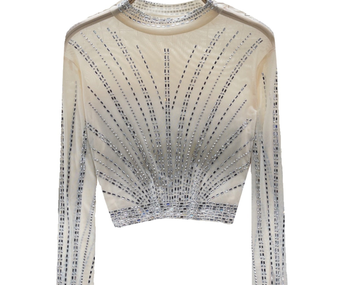 Boncuklu Şeffaf Alt Tişört