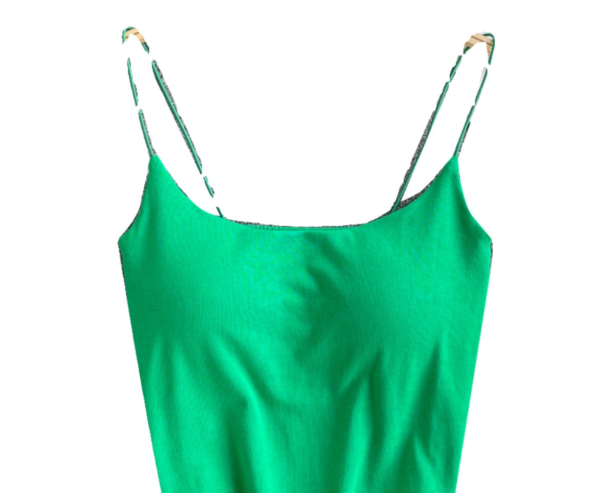 Basit Tasarım Şeker Renk Kolsuz Bluz