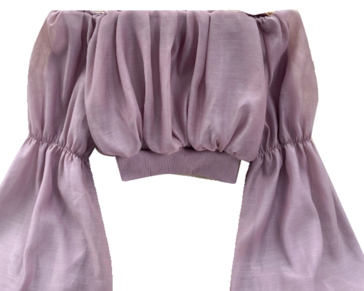 Seksiy Off-shoulder Volanlı Şifon Bluz