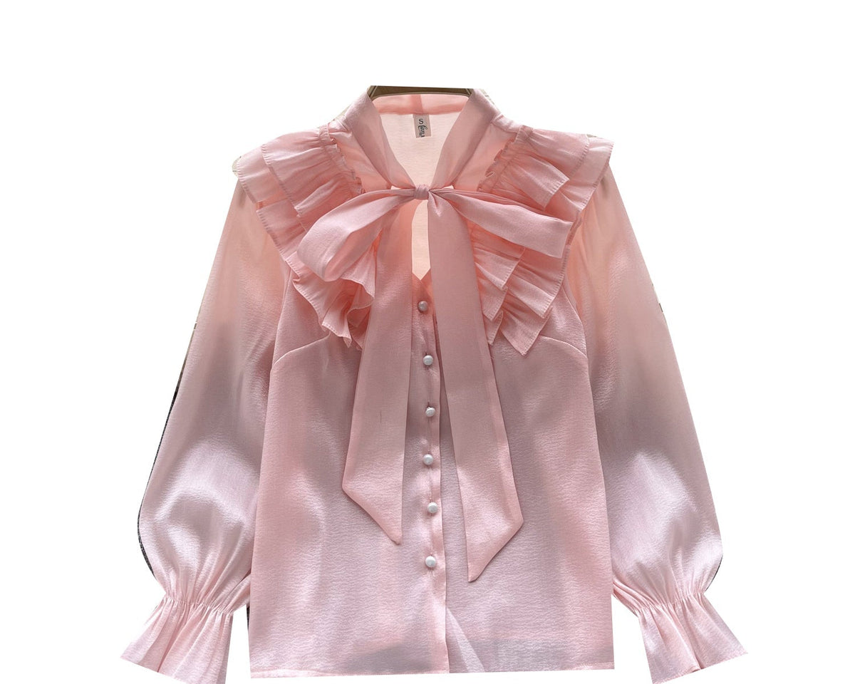 Parlayan Plise Fiyonklu Gömlek