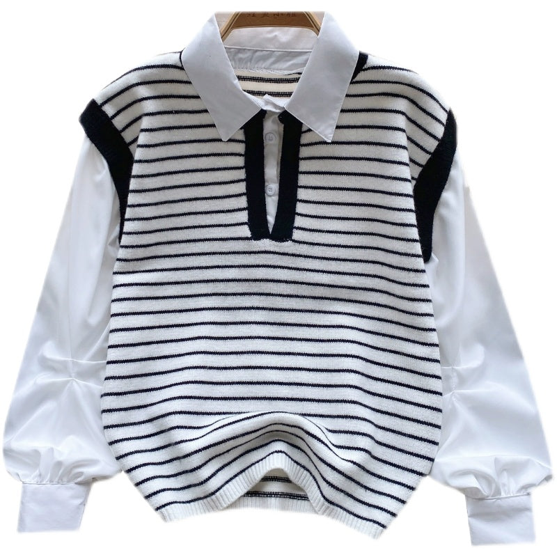 Sahte İki Parça Pachtwork Şerit Üst