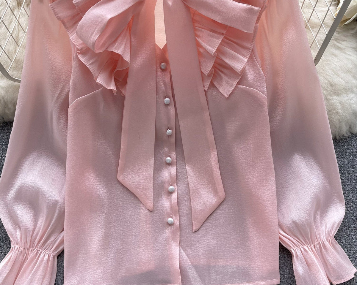 Parlayan Plise Fiyonklu Gömlek