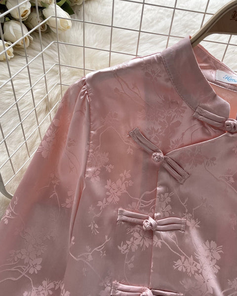 Çin Tarzı Volanlı Balon Kol Bluz