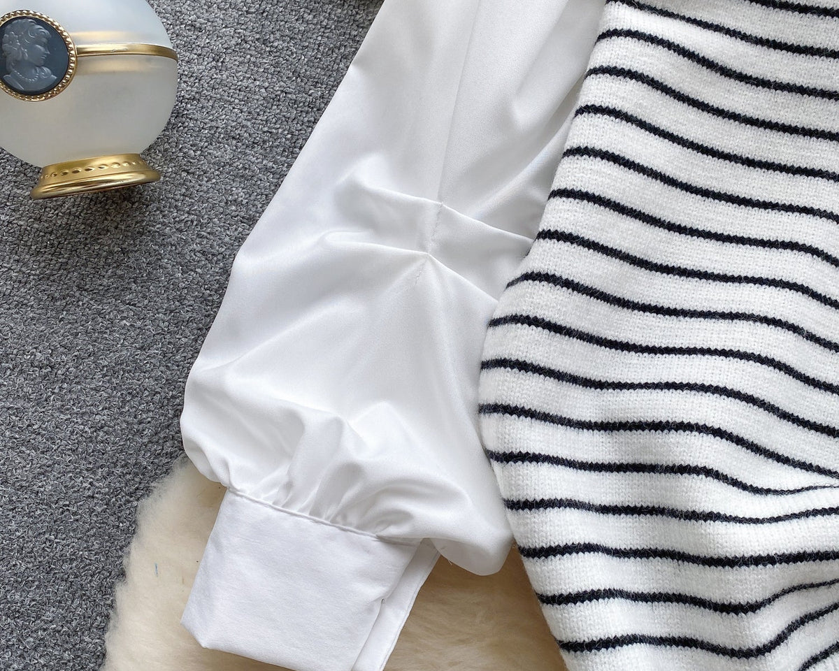 Sahte İki Parça Pachtwork Şerit Üst