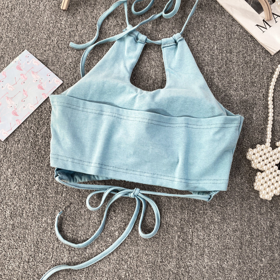 Seksi Sırt Açık Yastıklı Halter Atlet