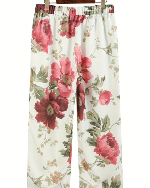 Çiçek Desenli Yaz Pantolonu