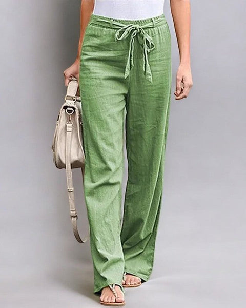 Astrid | Pamuk-Linenden Elastik Yaz Pantolonu