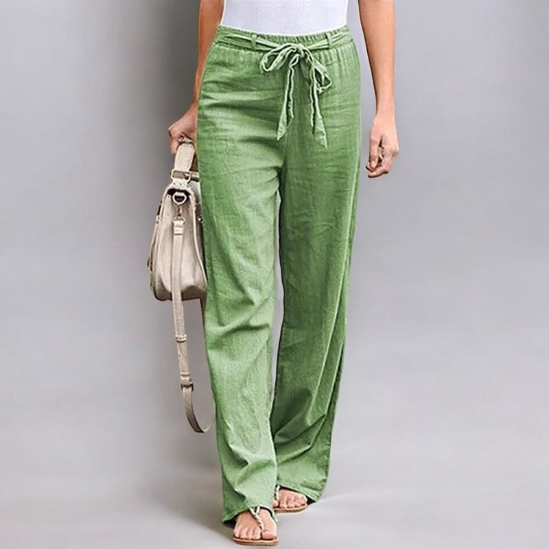 Astrid | Pamuk-Linenden Elastik Yaz Pantolonu