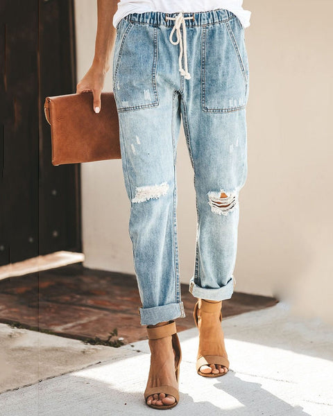 Bexley | Elastik Bel ile Kadınlar için Modaya Uygun Kot Pantolon