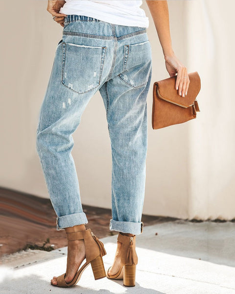 Bexley | Elastik Bel ile Kadınlar için Modaya Uygun Kot Pantolon