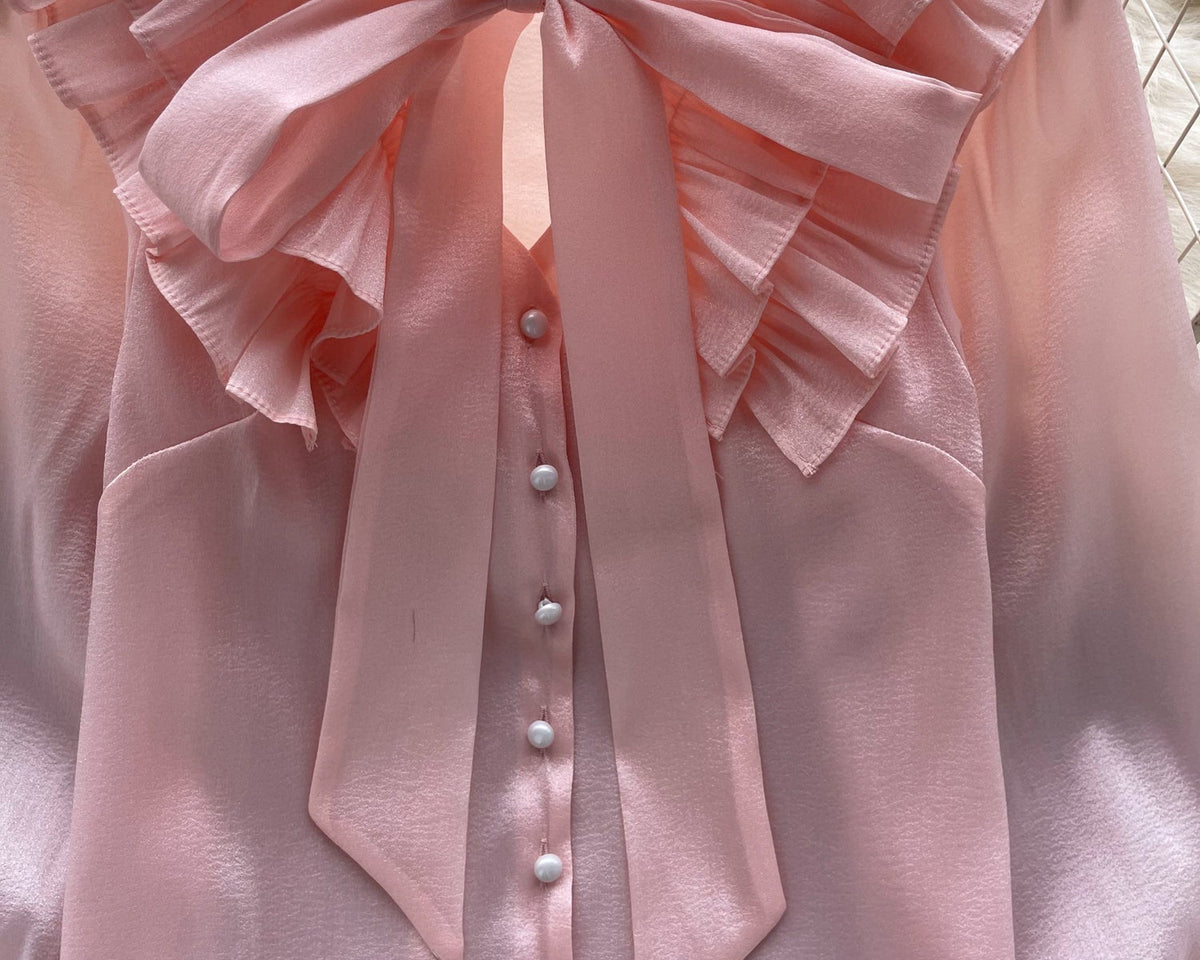 Parlayan Plise Fiyonklu Gömlek