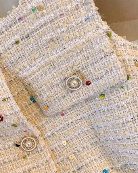 Cepli Kolsuz Tweed Hırka