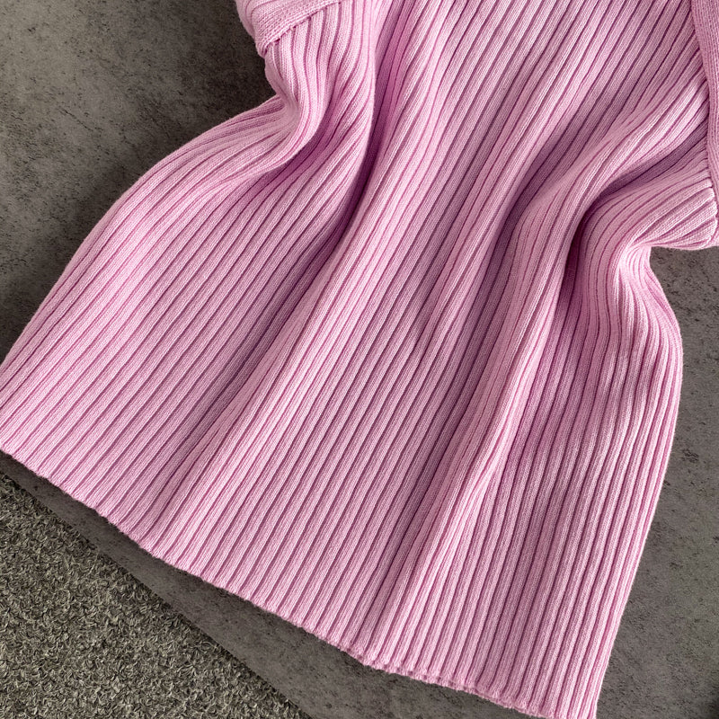 Kolsuz Çapraz Halter Triko Üst