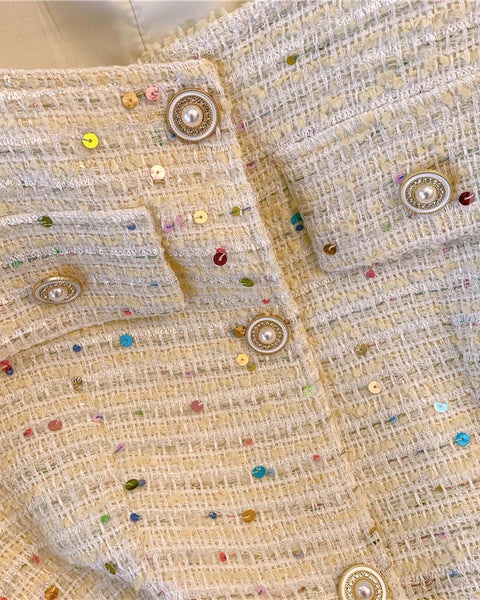 Cepli Kolsuz Tweed Hırka